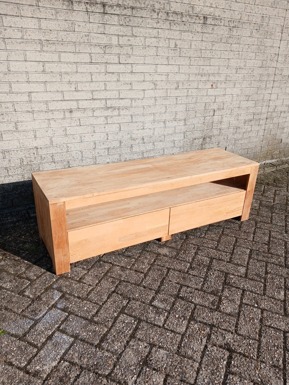 tv meubel hout, 100 tot 150 cm, Ophalen of Verzenden, Zo goed als nieuw, Minder dan 100 cm