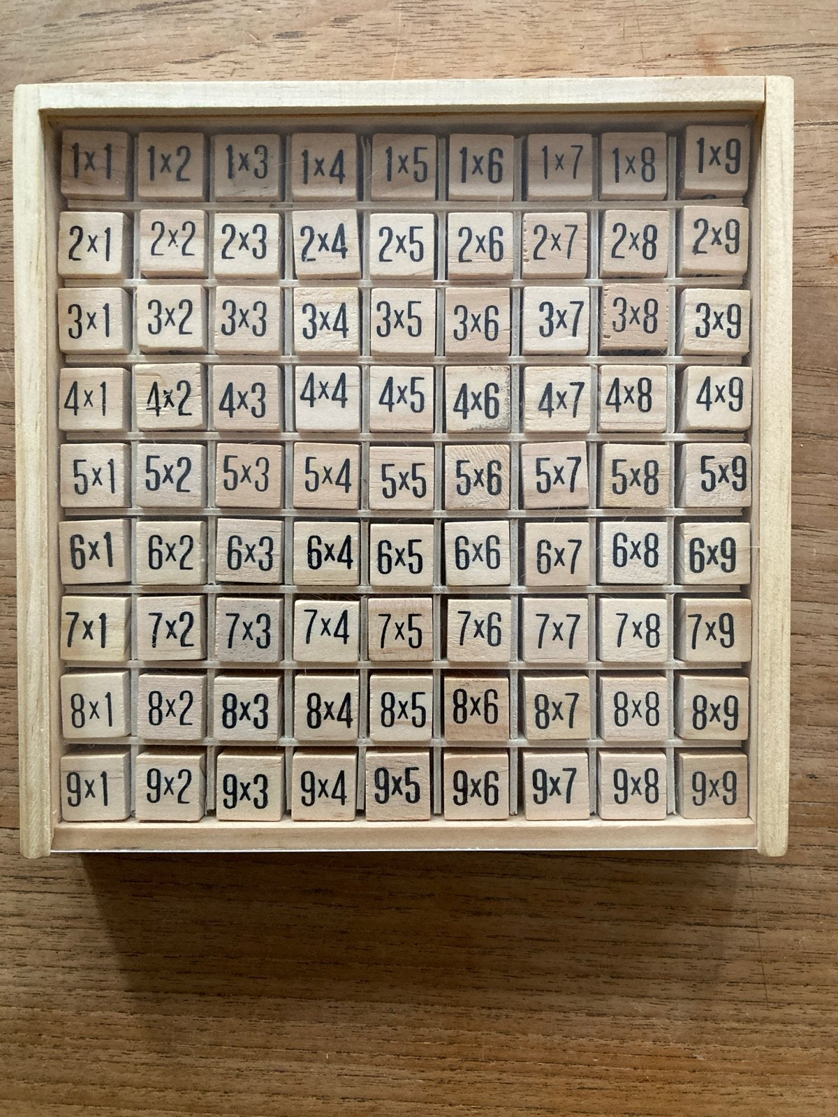 Houten Vermenigvuldigingstafel (Compleet), Kinderen en Baby's, Ophalen of Verzenden, Zo goed als nieuw, Rekenen