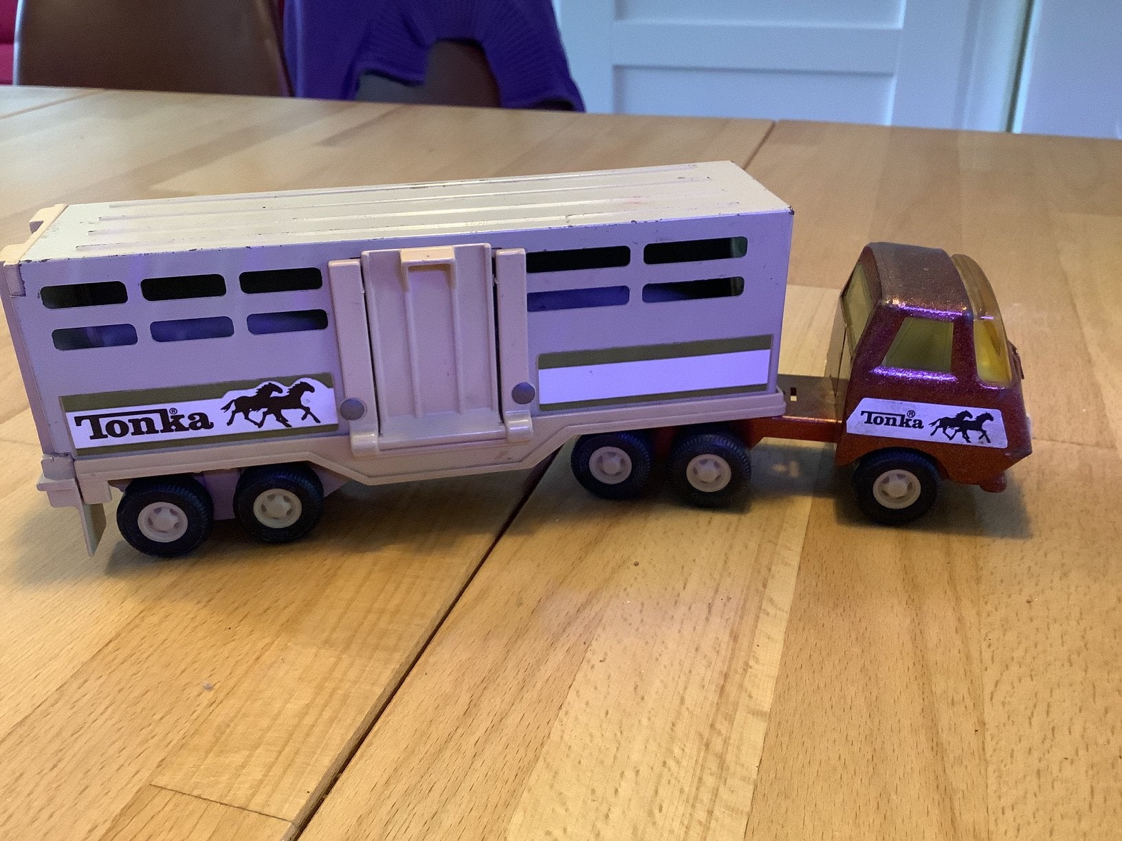 Tonka paarden trailer metaal, Ophalen of Verzenden, Gebruikt