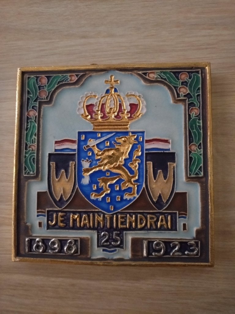 Antiek Tegeltableau Westraven Utrecht 1898-1923, Ophalen of Verzenden