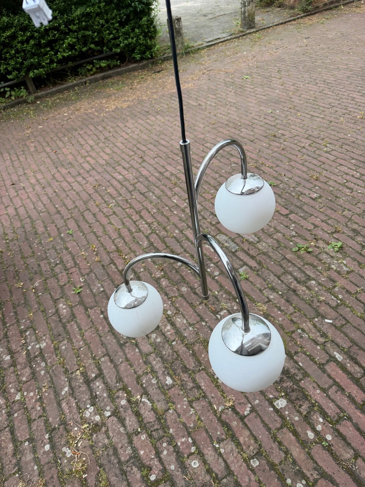 IKEA Kroby hanglamp met 3 glazen bollen 2 stuks, Ophalen, Gebruikt, Glas