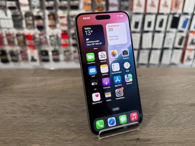 iPhone 15 Pro 128GB Naturel - Garantie & Nieuwstaat!, Apple, Zwart, Zo goed als nieuw, Zonder simlock