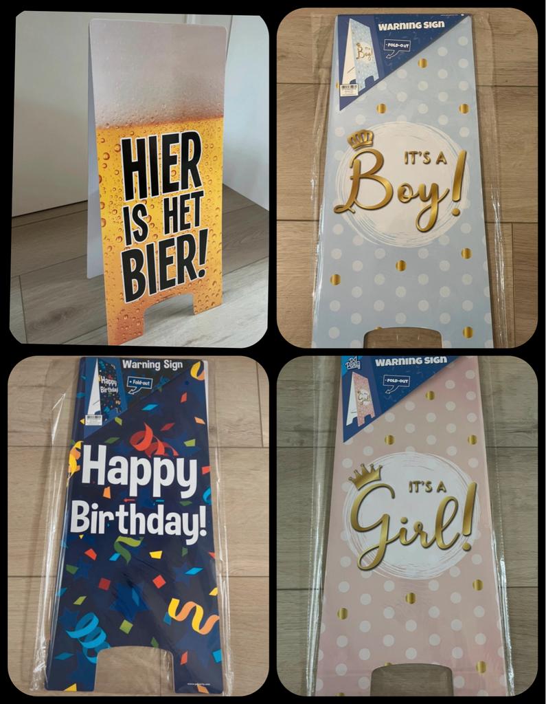 Stoepbord Feestdecoratie: Geboorte, Verjaardag & Bier, Ophalen of Verzenden, Nieuw, Versiering