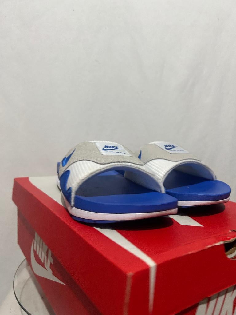ALS NIEUW! Maat 42,5 - Nike Air Max 1 Slide Royal Blue, Kleding | Heren, Schoenen, Slippers, Nike, Zo goed als nieuw, Nike