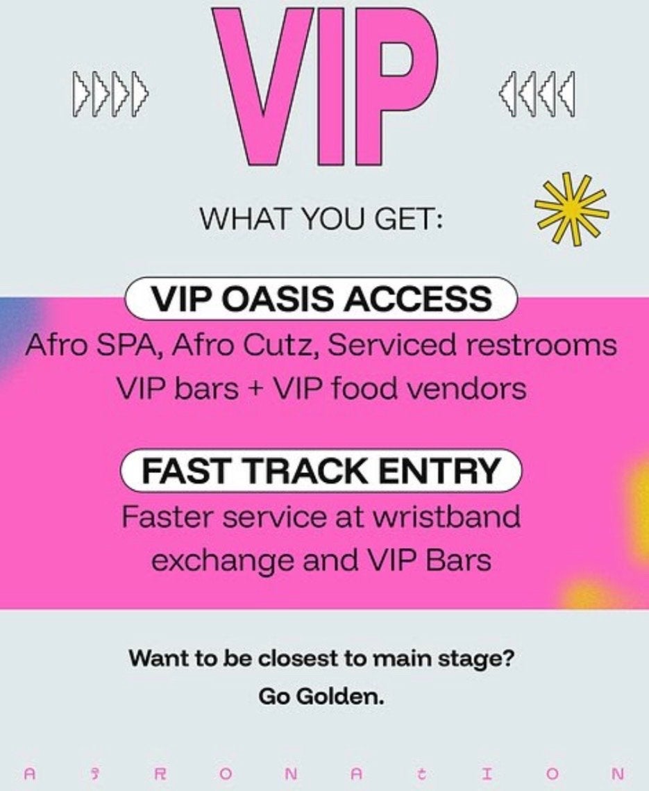 1 Afronation vip ticket, Tickets en Kaartjes, Evenementen en Festivals, Drie personen of meer