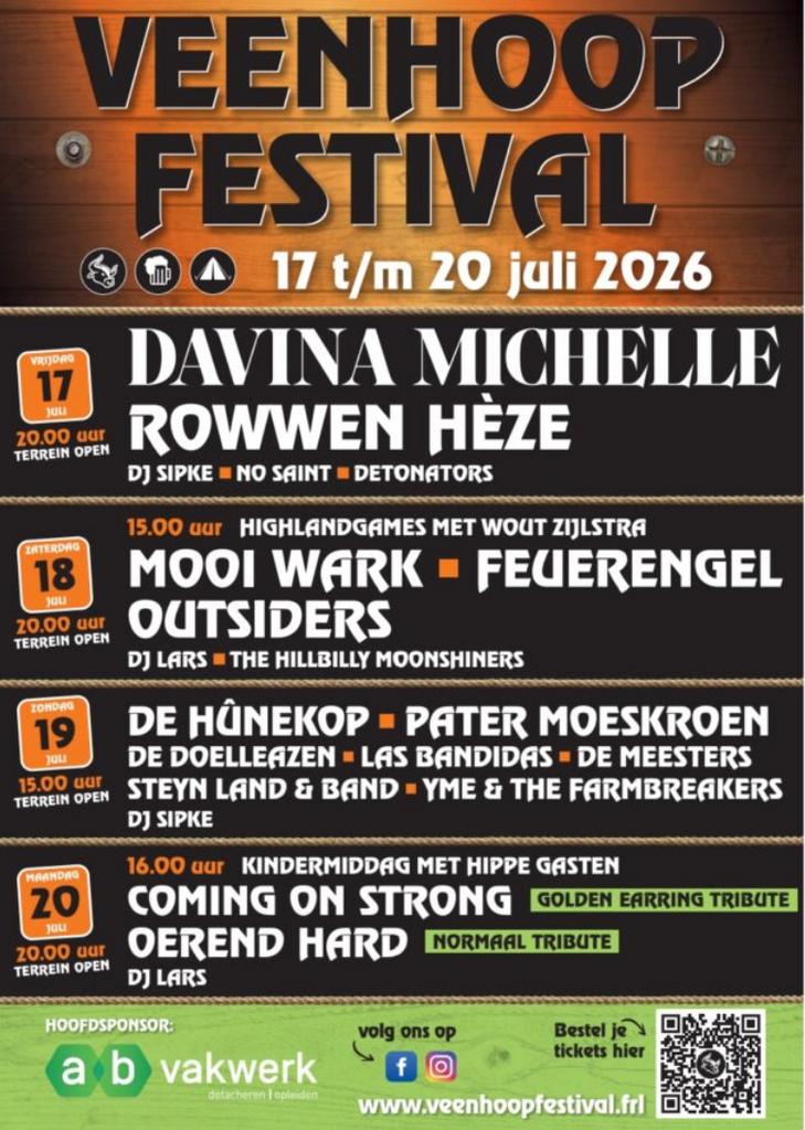 Vrijdag en zaterdag kaarten veenhoop!, Tickets en Kaartjes, Evenementen en Festivals, Twee personen