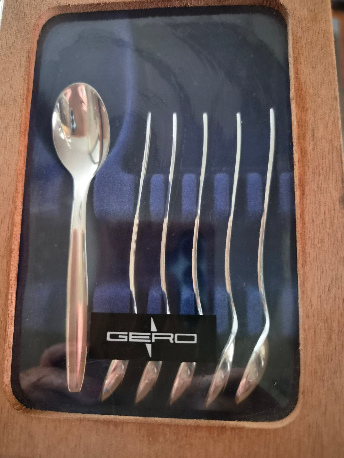 Gero Zilmeta theelepels in houten kistje, Antiek en Kunst, Ophalen of Verzenden