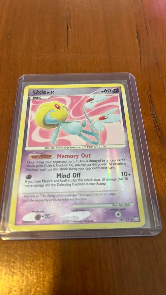 Reverse Holo Uxie 18/123 uit Mysterious Treasures, Ophalen of Verzenden, Zo goed als nieuw, Losse kaart