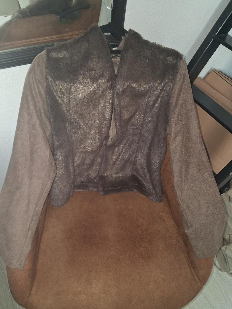 Suede zachte blazer bruin L, Bruin, Maat 42/44 (L), Ophalen of Verzenden, Zo goed als nieuw