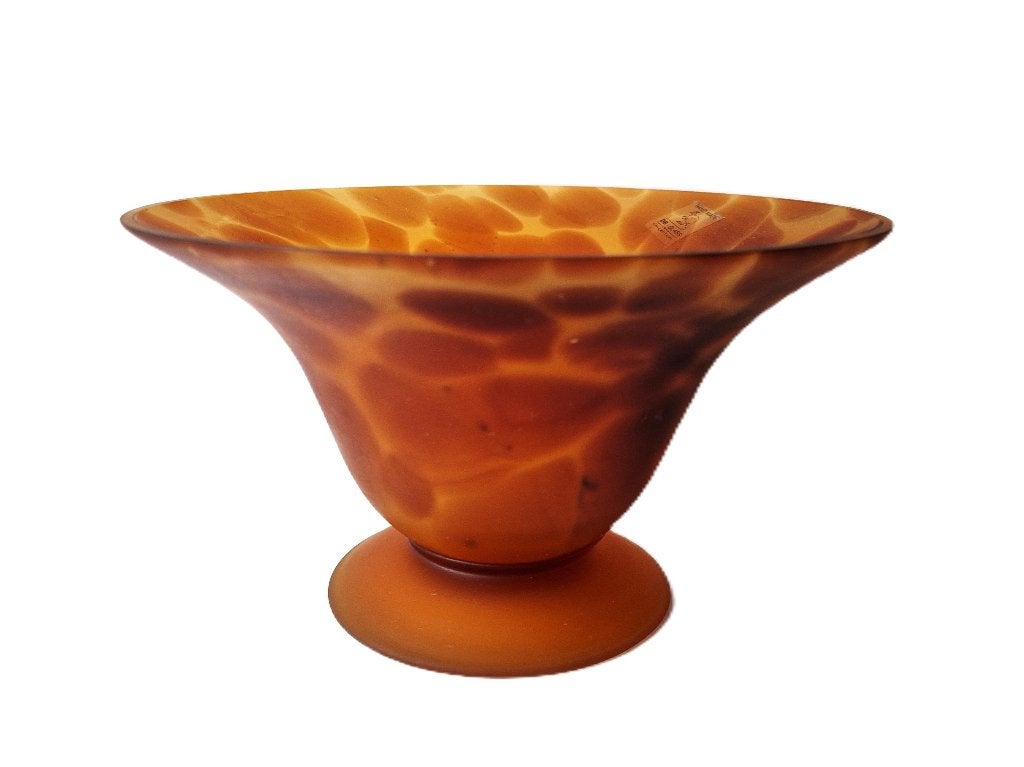 Vintage glazen schaal met panter patroon, Antiek en Kunst, Ophalen of Verzenden