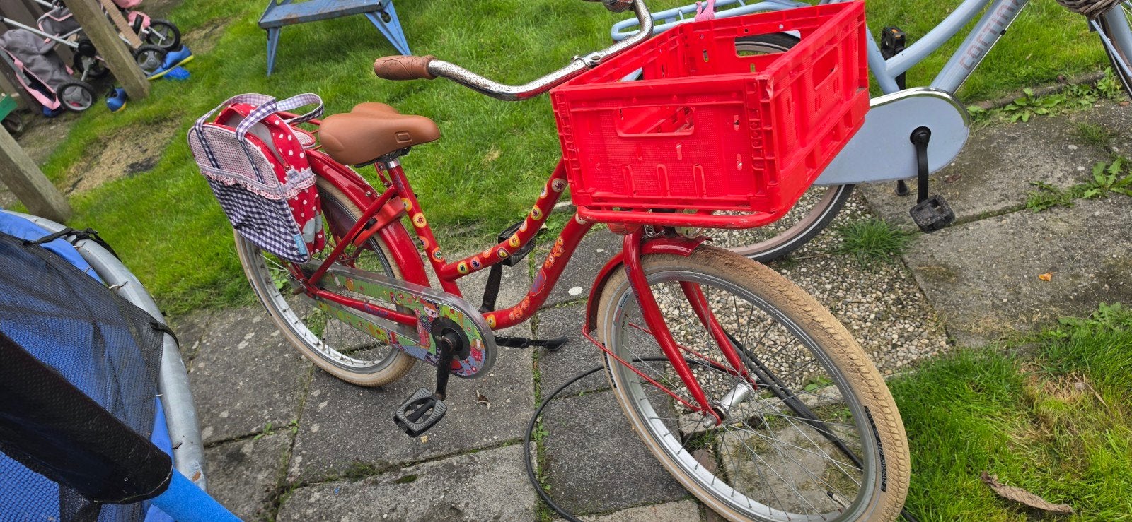 Sparta Olily kinderfiets - Rood met bloemen, Fietsen en Brommers, Ophalen, Terugtraprem, Sparta, Gebruikt