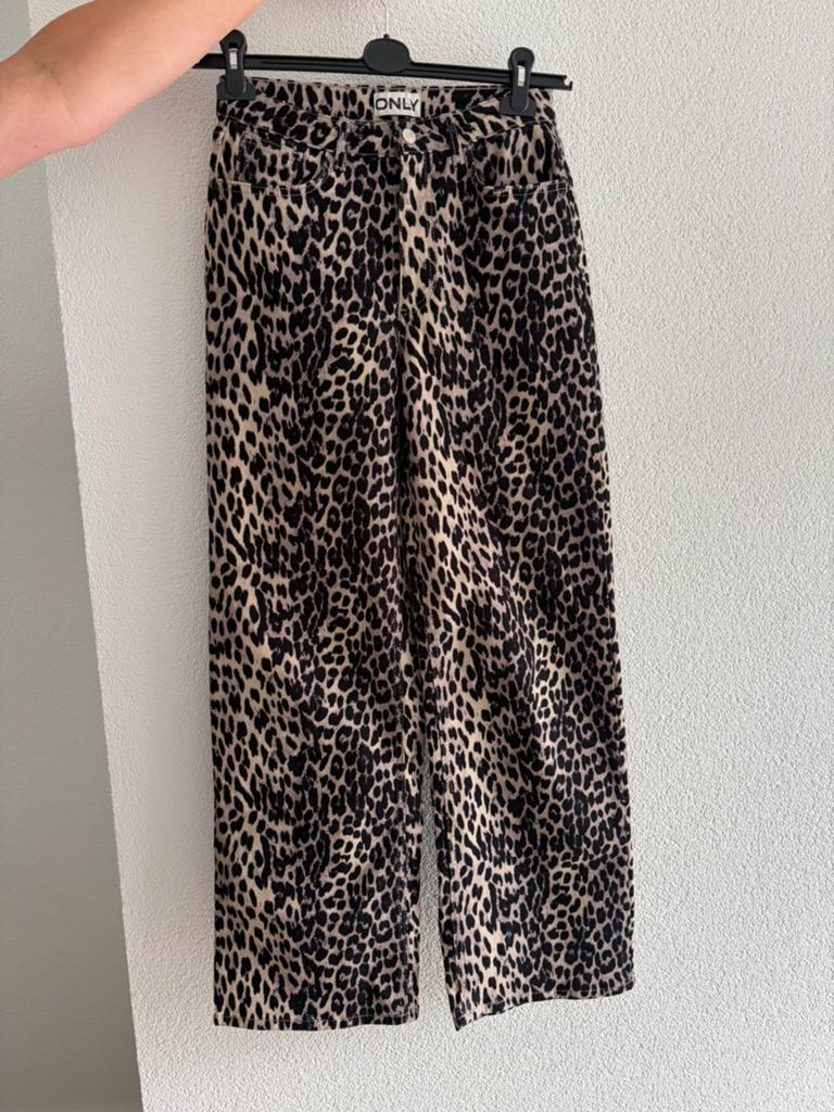 Only broek panterprint | nieuw | maat 28/32, Verzenden, Zwart, Nieuw, Maat 36 (S)