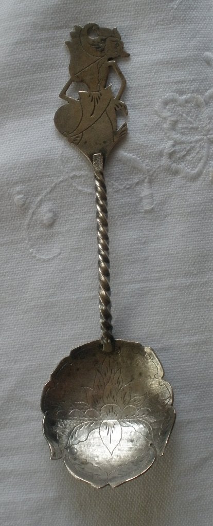 Zilveren Wajang Lepel / 14 cm (O-BLD), Antiek en Kunst, Ophalen of Verzenden, Zilver