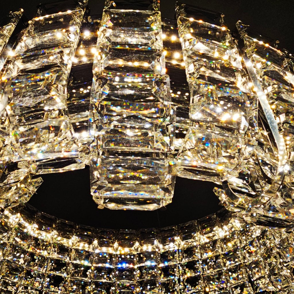 Luxe Kristallen LED Kroonluchter - Ø 50 cm - 172W - Chroom, Modern, Luxe, Hotel Chique, Glamour, Kristal, Nieuw, Overige fittingen