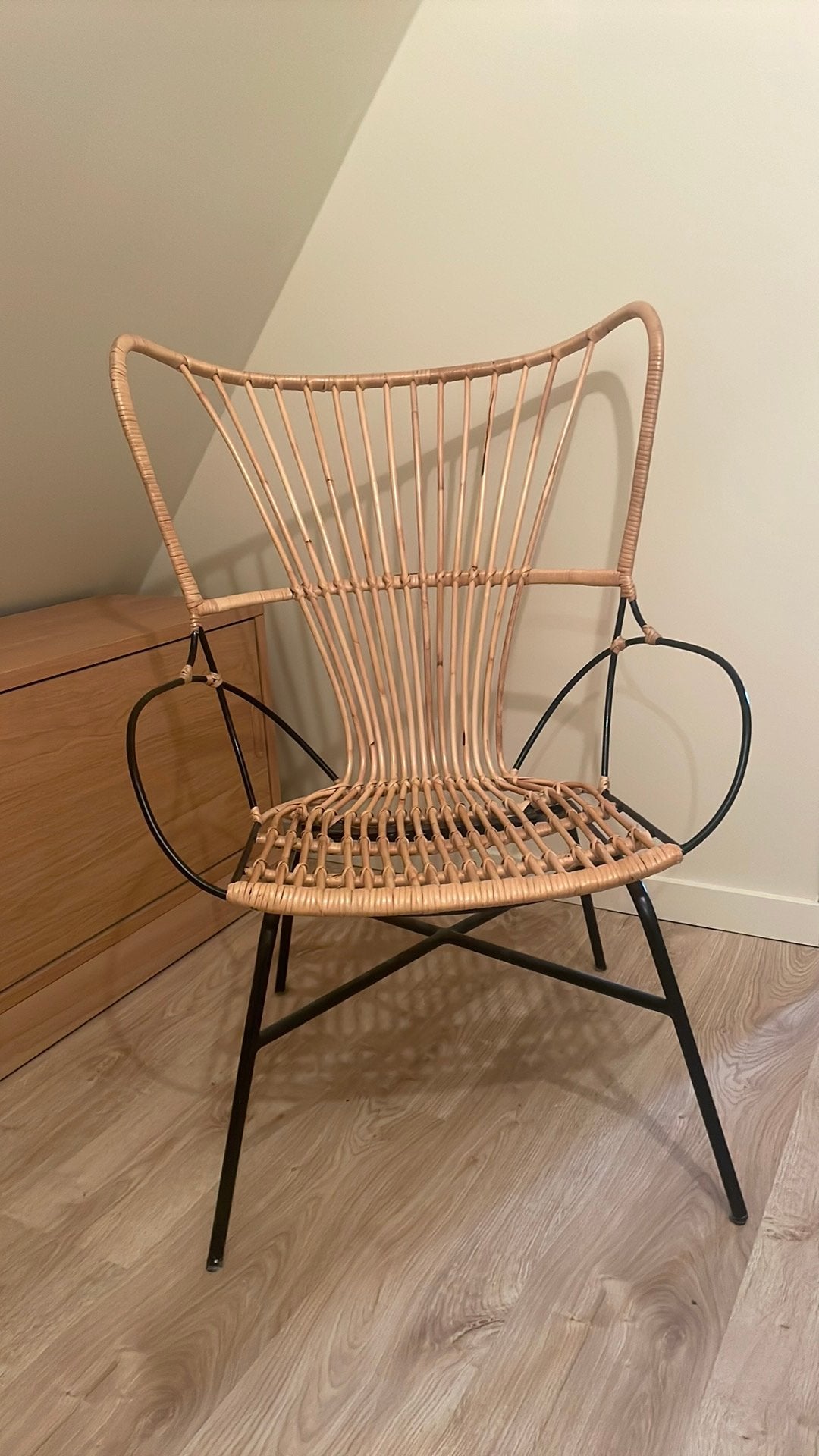 Rotan fauteuil, Ophalen, Zo goed als nieuw, Bruin, Eén