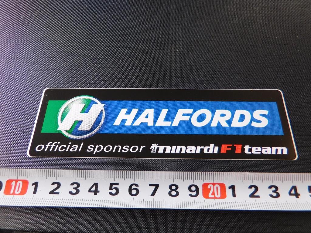 sticker HALFORDS official sponsor Minardi F1 Team, Ophalen, Zo goed als nieuw