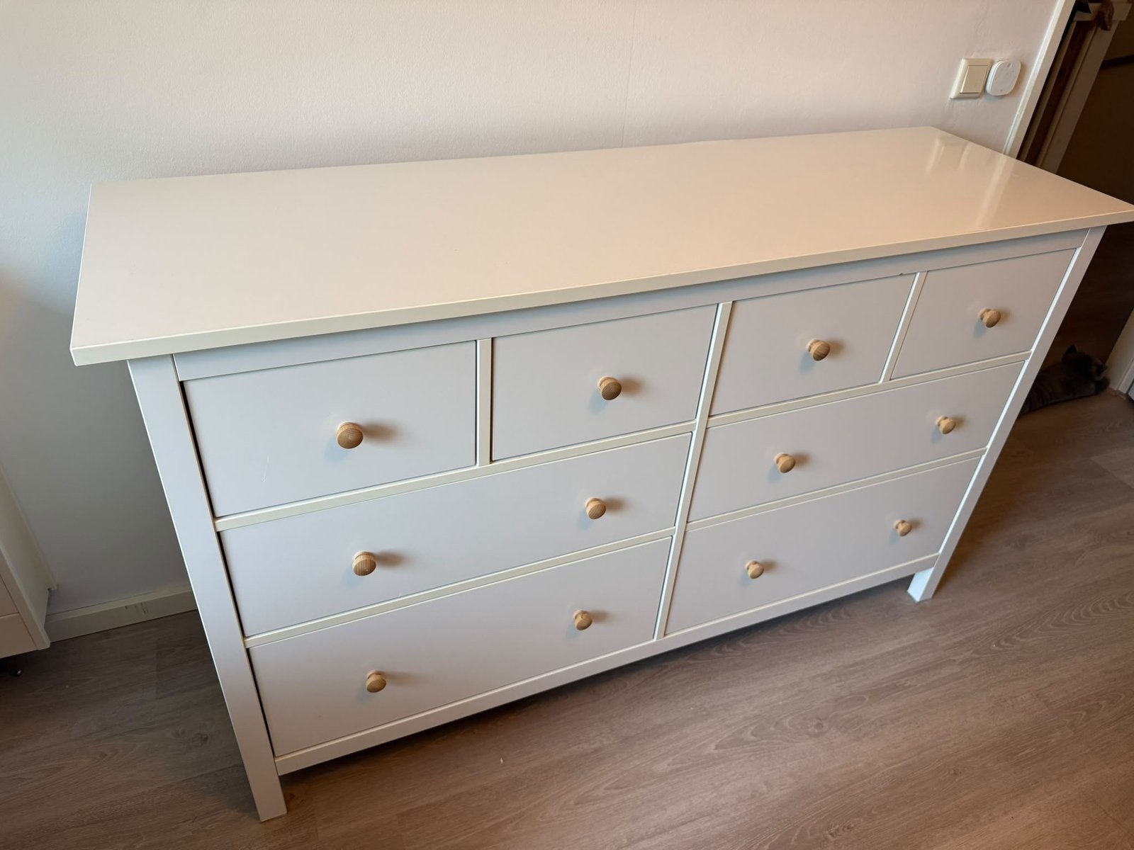 IKEA HEMNES ladekast 8 lades / commode – wit – 160 cm, Ophalen, 5 laden of meer, 150 tot 200 cm, Zo goed als nieuw