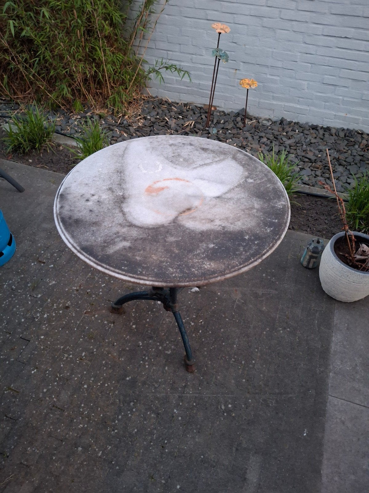 Vintage bistro tafel met gietijzeren onderstel, Antiek en Kunst, Antiek | Meubels | Tafels, Ophalen