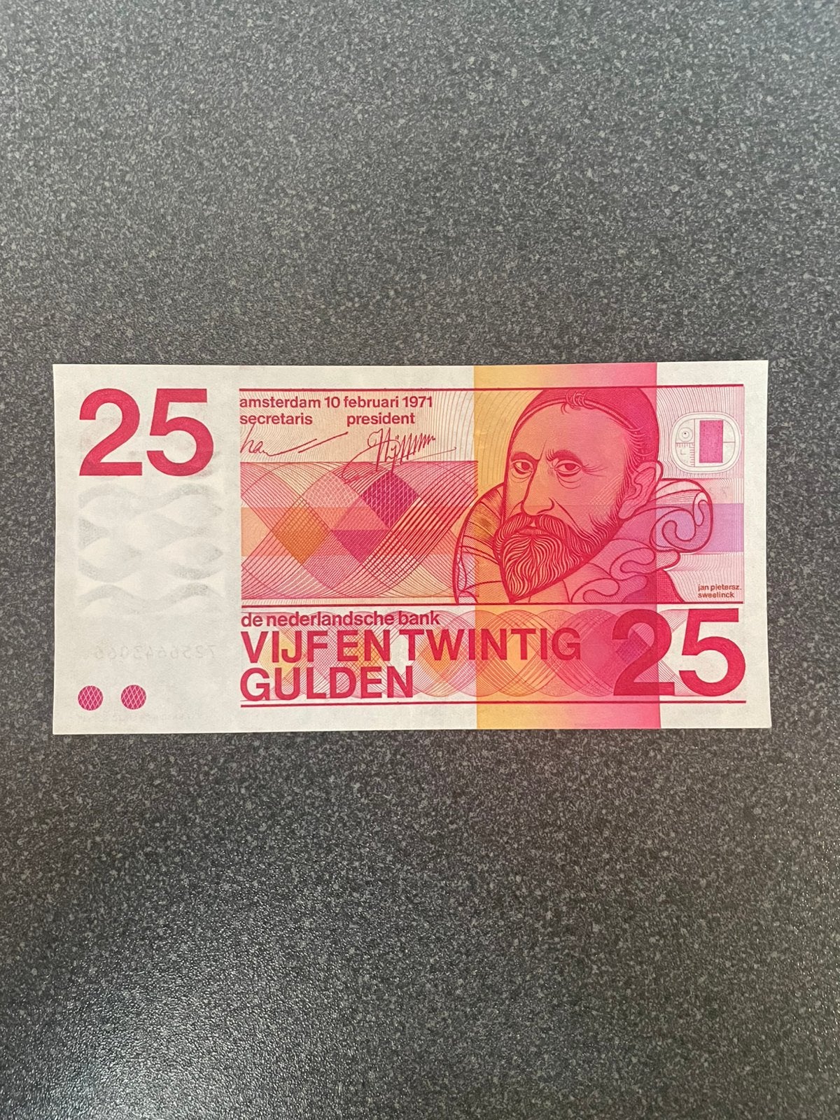 25 gulden 1971 Sweelinck PR, Postzegels en Munten, Bankbiljetten | Nederland, Ophalen of Verzenden, 25 gulden