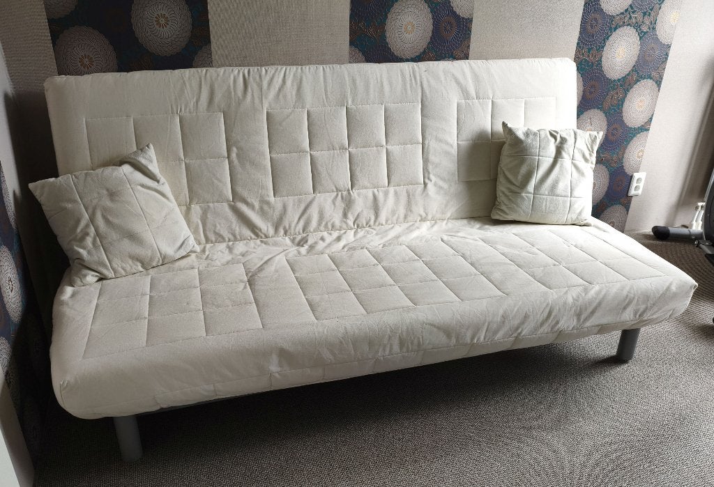 IKEA Nyhamn grijs slaapbank wit hoes bedbank, Huis en Inrichting, Ophalen, Gebruikt, Wit, Tweepersoons