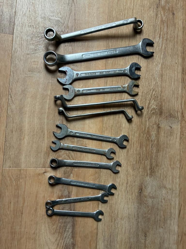 12 stuks padre gereedschap steek en ringsleutel kijk foto’s, Ophalen of Verzenden, Zo goed als nieuw