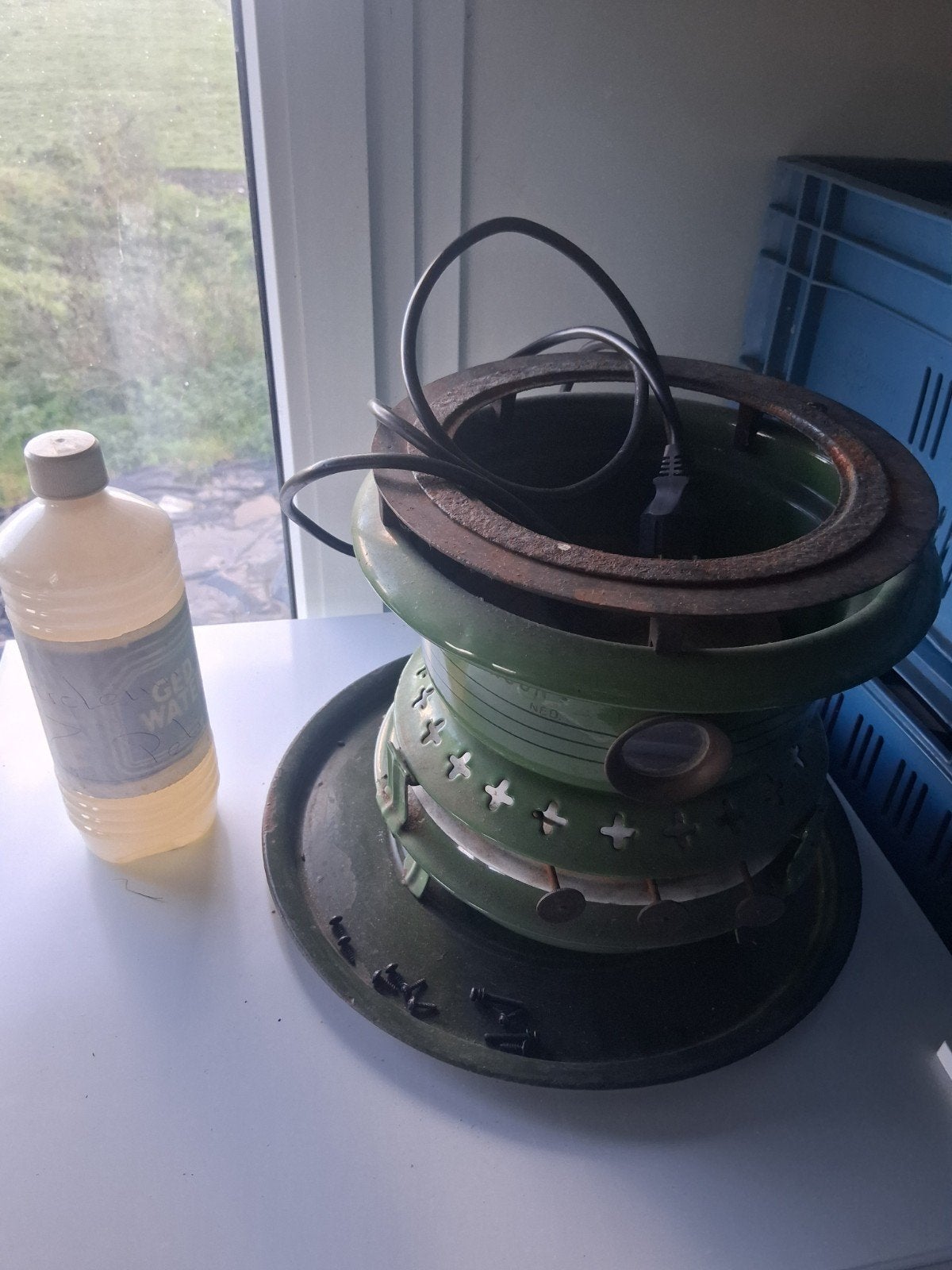 Vintage petroleum kachel/Verwarmer - Groen, Ophalen