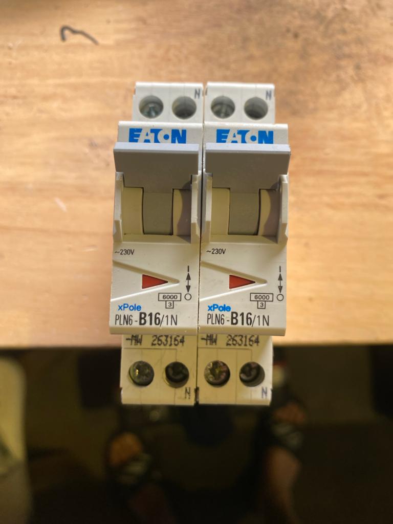 Eaton xPole PLN6-B16/1N automaten (2 stuks), Ophalen of Verzenden, Gebruikt, Overige typen
