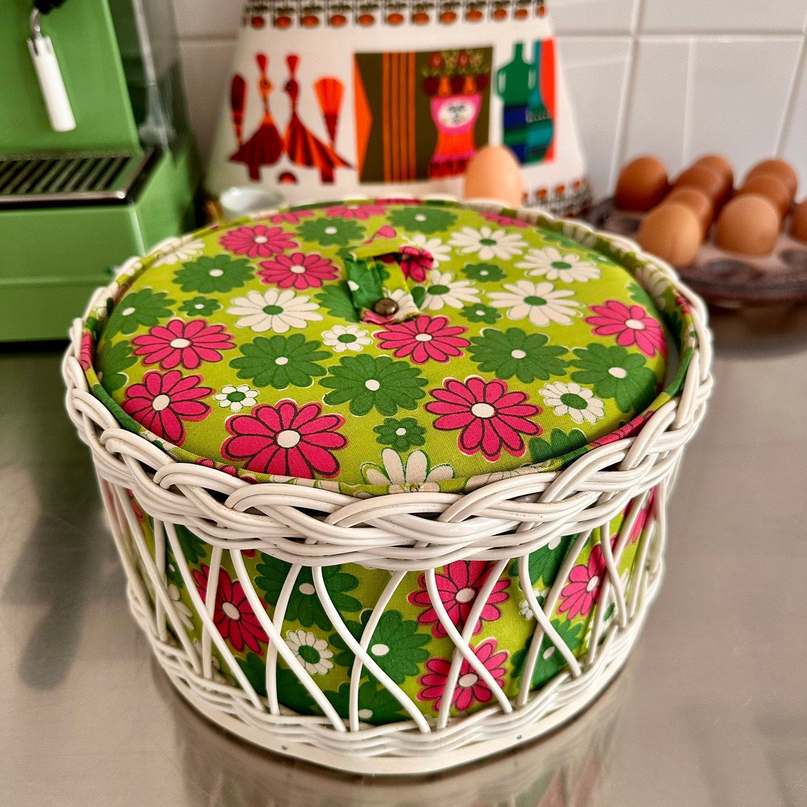 Naaimandje Mandje Vintage Bloemen, Ophalen of Verzenden, Huis en Inrichting