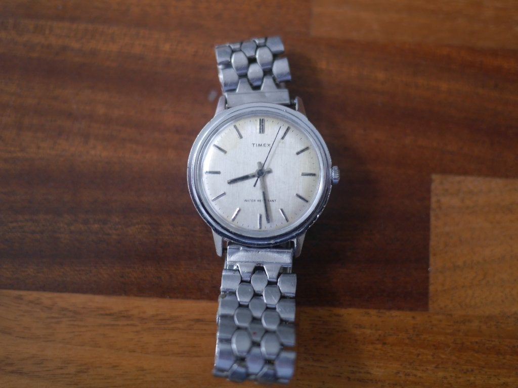 timex, handwinder, herenhorloge, vintage, Overige merken, Staal, Staal, Polshorloge
