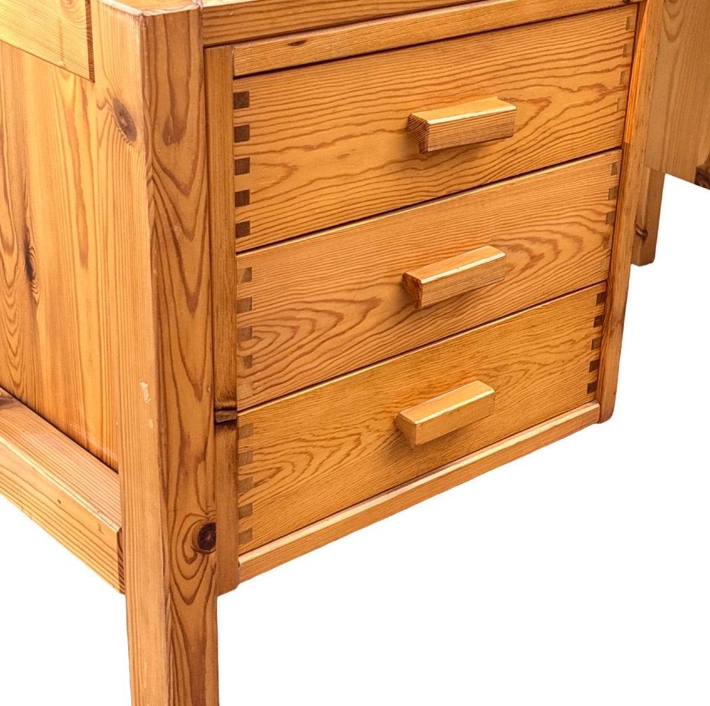 Vintage Pinewood Bureau Vrijstaand jaren 70 Grenen Design, Ophalen, Vintage bureau, Vintage bureau, Vintage bureau