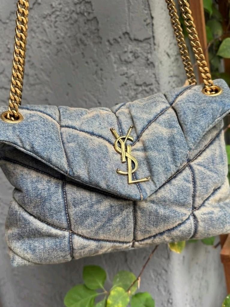 Yves Saint Laurent Denim LouLou Tas.   SOLD, Ophalen of Verzenden, Zo goed als nieuw, Blauw, Schoudertasje