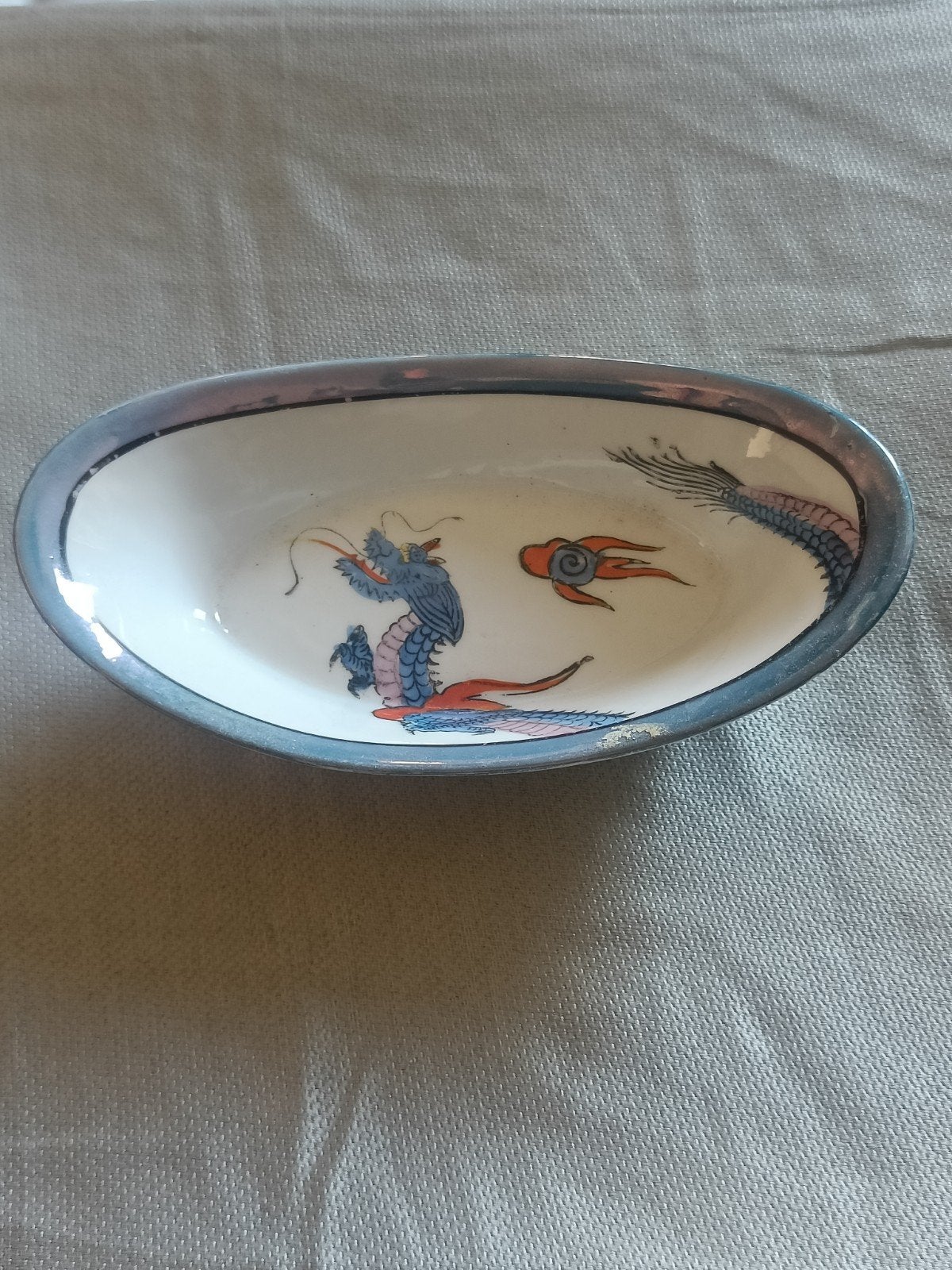 Vintage Japans schaaltje met draakdecoratie, Ophalen of Verzenden