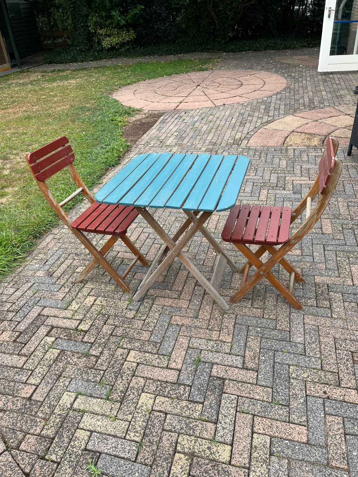 Bistro set, Ophalen, Gebruikt, Hout