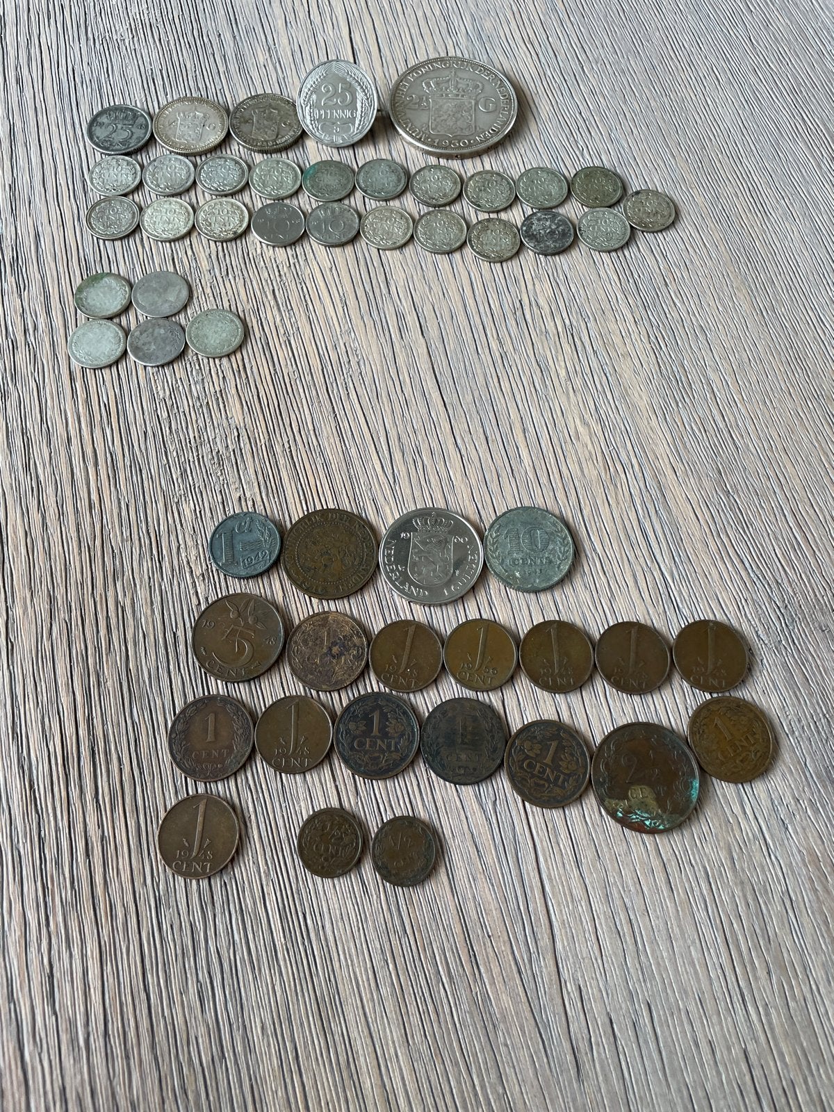 47 oude munten Wilhelmina, incl. zilveren Rijksdaalder, Setje, Zilver, Koningin Wilhelmina, Overige waardes
