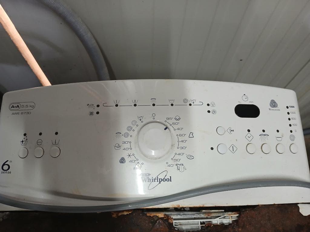 Whirlpool wasmachine bovenlader 5,5 kg. ONDERDELEN T.E.A.B., Ophalen, 1200 tot 1600 toeren, Gebruikt, 4 tot 6 kg