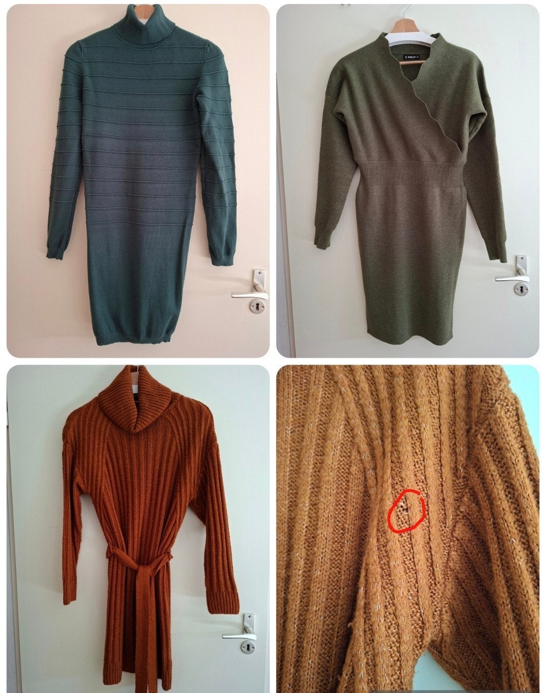3 stuks gebreide jurken, Kleding | Dames, Ophalen of Verzenden, Nieuw, Bruin, Onder de knie
