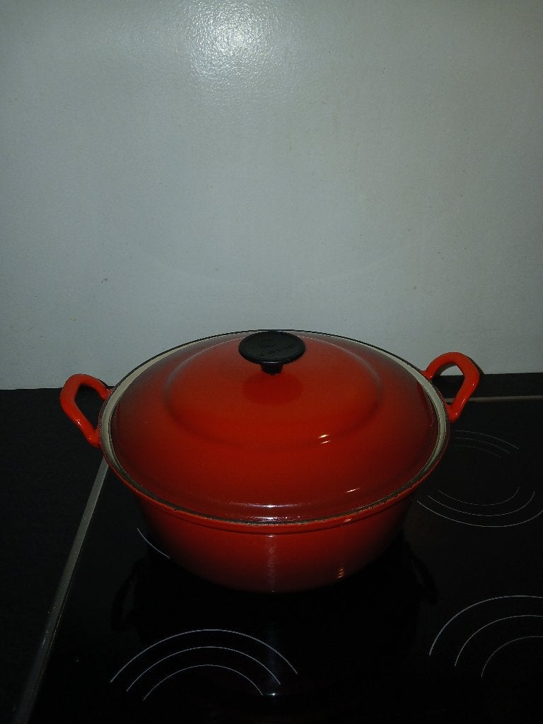 Le creuset braadpan !, Gebruikt, Met deksel, Le Creuset, Ophalen of Verzenden