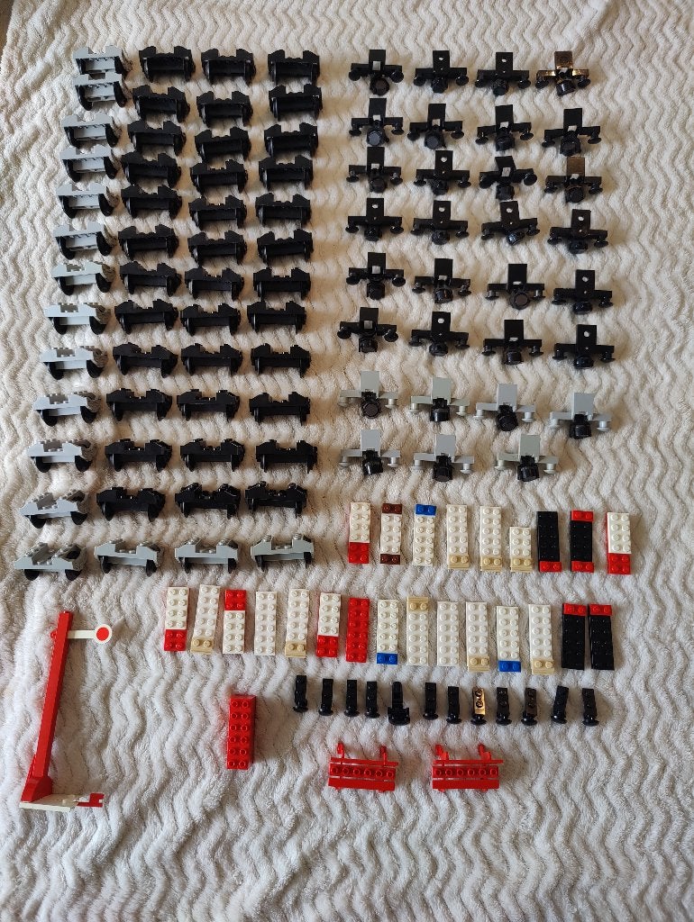 Grote partij Lego trein onderdelen, wielen, buffers enz, Ophalen of Verzenden, Gebruikt, Accessoire, Lego