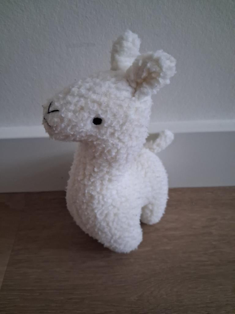Knuffel Jollein lama wit zacht L788, Ophalen of Verzenden, Zo goed als nieuw, Beer