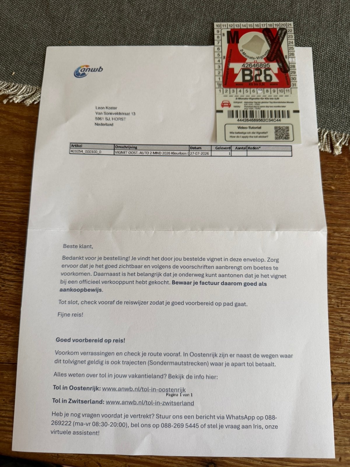 Te koop Oostenrijk autobaan vignet., Drie personen of meer