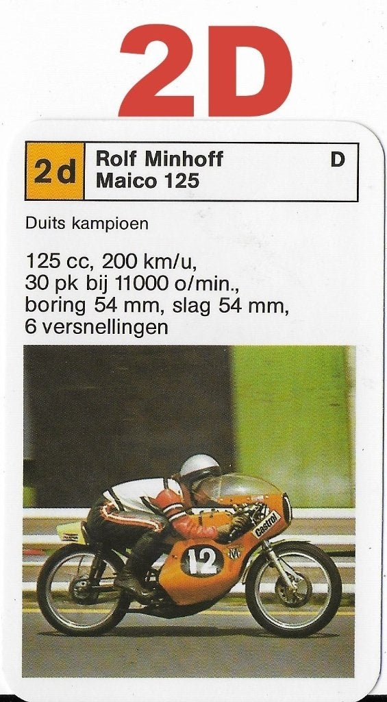 Motorkaartje 2d Maico 125 Rolf Minhoff, Ophalen of Verzenden, Zo goed als nieuw, Auto's