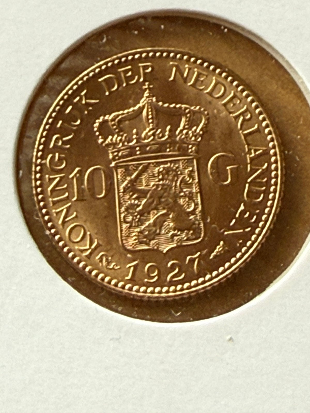 Gouden tienje 1927, Koningin Wilhelmina, Losse munt, Goud, Overige waardes