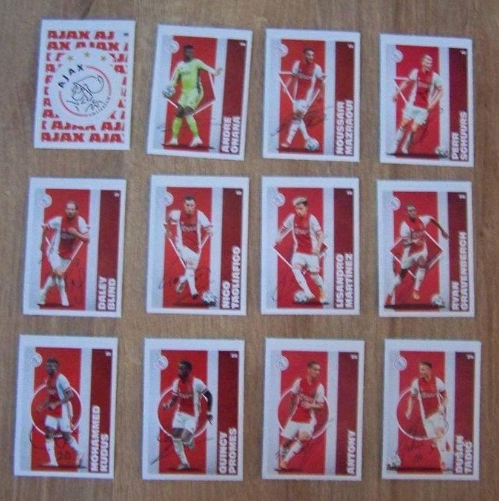 Complete set voetbalplaatjes Ajax 2020-2021 met veel rookies, Ophalen, Nieuw