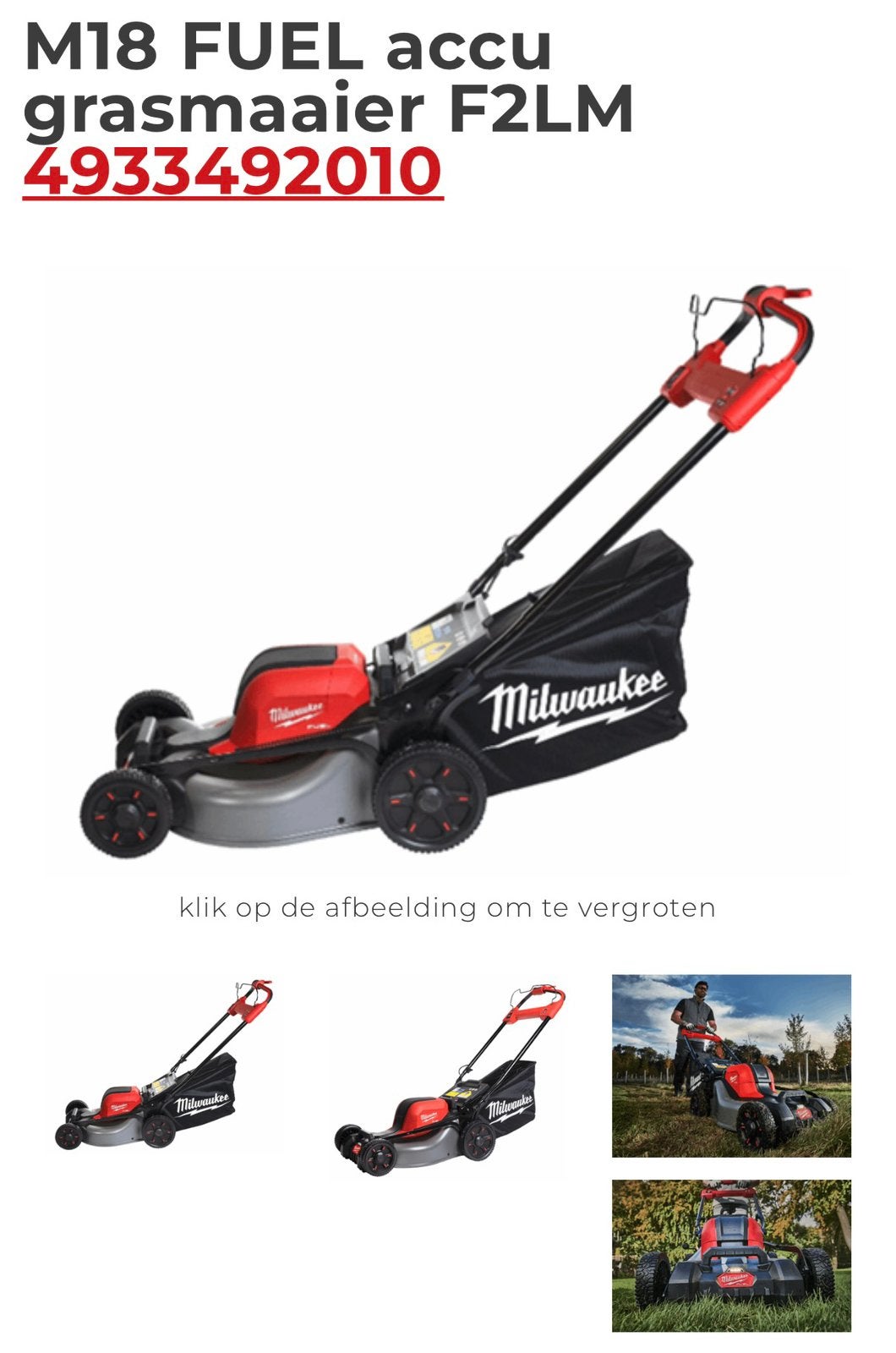 NIEUW IN DOOS – Milwaukee M18 FUEL Accu Grasmaaier F2LM46-0, Elektrische grasmaaier, Milwaukkee, Nieuw, Ophalen of Verzenden