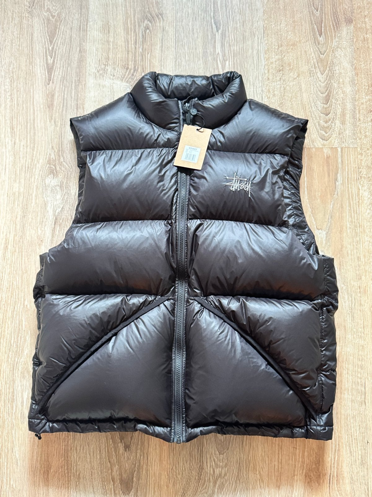 Stussy Ripstop Down Vest Bodywarmer Zwart Maat L, Ophalen of Verzenden, Nieuw, Maat 52/54 (L), Zwart