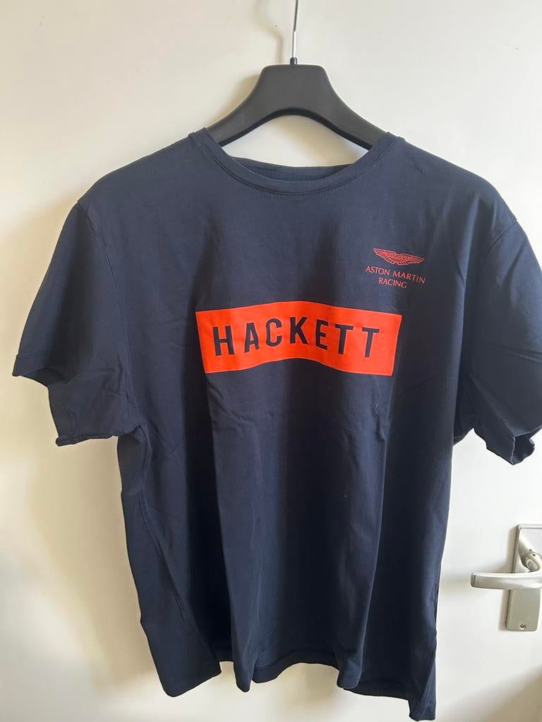 Hackett Aston Martin Racing T-shirt - Donkerblauw - Maat L, Verzenden, Gedragen, Maat 52/54 (L), Blauw