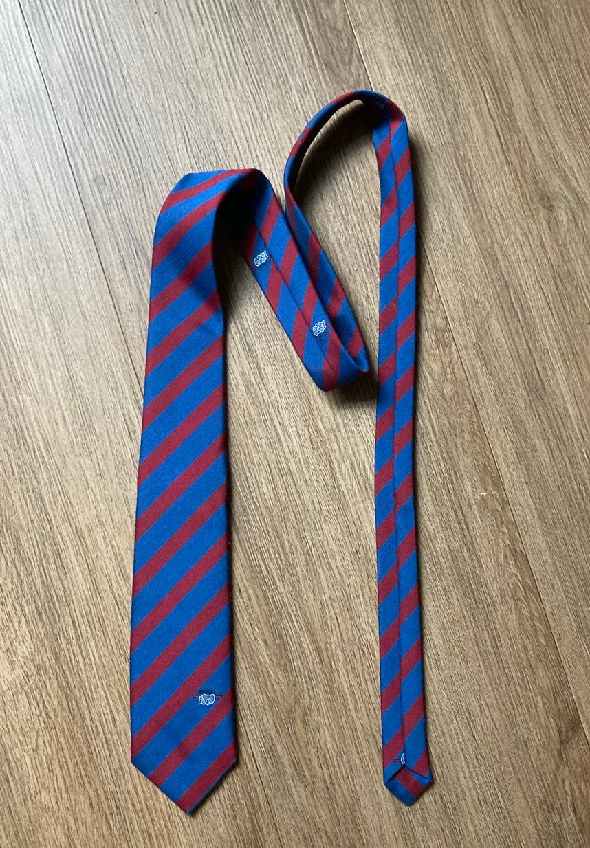Amstel 1870 Stropdas - Blauw/Rood Gestreept, Verzamelen, Ophalen of Verzenden, Gebruikt