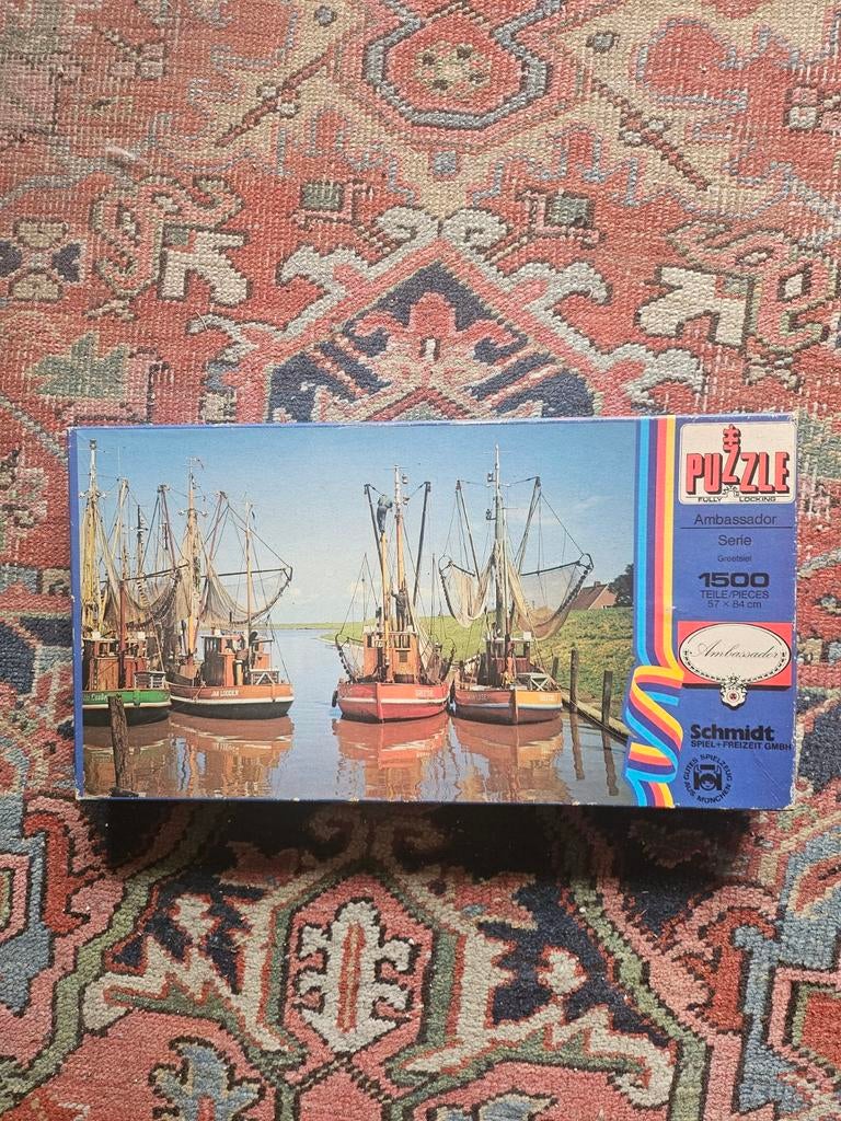 Vintage Puzzel Schepen 1500 Stukjes - Compleet, Ophalen of Verzenden, Meer dan 50 stukjes, Gebruikt, 6 jaar of ouder