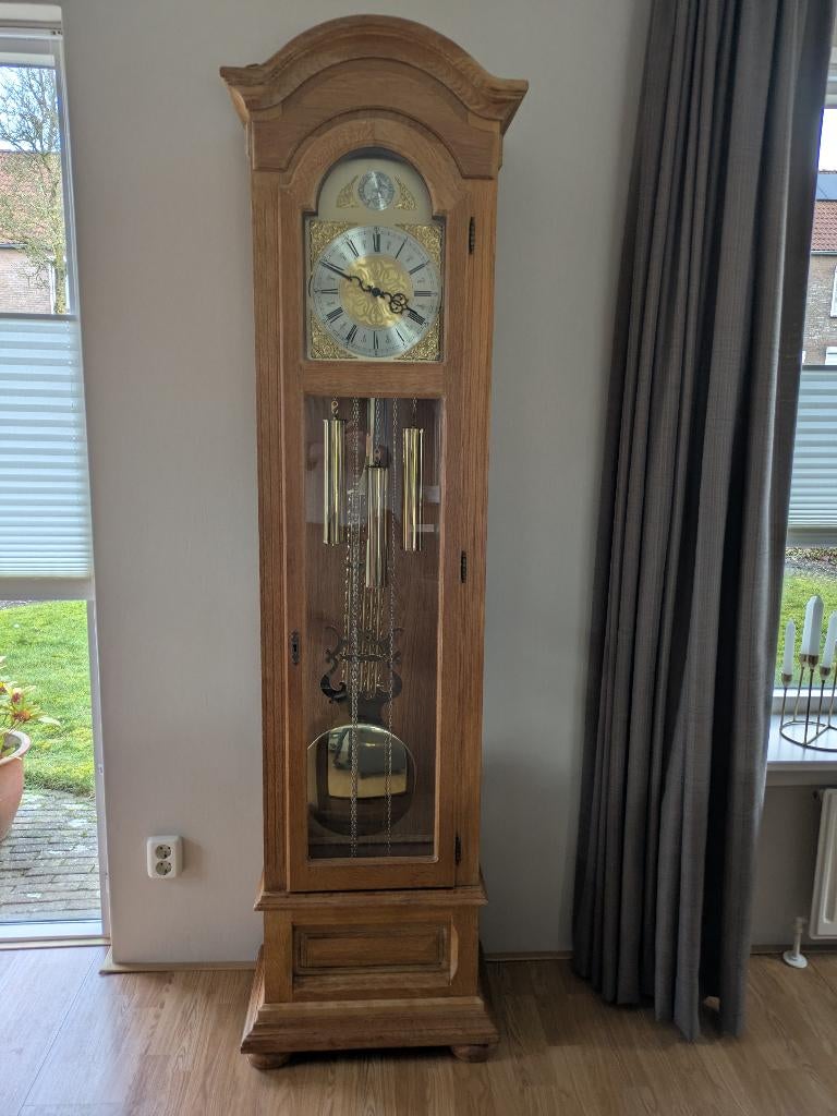 Interclock staande klok - eikenhout - werkend, Antiek en Kunst, Antiek | Klokken, Ophalen