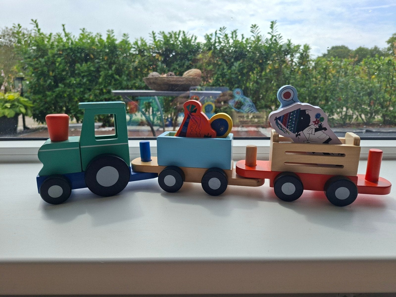 Houten speelgoedtrein, Kinderen en Baby's, Speelgoed | Speelgoedvoertuigen, Ophalen, Gebruikt